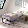 Cadre de lit metal avec fixation sommier et hauteur 36cm 90x190cm noir - VOUNOT FR