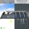 Auvent de porte marquise 120x80 cm en Polycarbonate anti UV Anthracite - VOUNOT FR