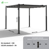 Pergola retractable 3x3m en metal et toile Polyester haute densite 180g/m2 gris - VOUNOT FR