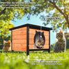 Maison pour Chat en bois avec toit bitumé et entrée en forme d'oreilles de chat - VOUNOT FR