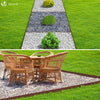 Bordure de jardin PE flexible 20M x 8 CM avec piquets marron - VOUNOT FR