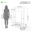 Portant a Vetements double avec roulettes et 2 etageres de rangement 120x40x146cm metal Blanc - VOUNOT FR