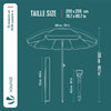 Parasol de jardin 2m avec ancrage sol et sac de transport Bleu blanc - VOUNOT FR