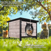 Maison pour Chat en bois avec toit bitumé et entrée en forme d'oreilles de chat Gris - VOUNOT FR