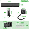 Support mural rangement pour 4 velos et 2 casques rails et crochets metal noir - VOUNOT FR