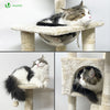 Arbre à Chat 138cm avec Griffoir Plateforme Niche et Capsule Spatiale beige - VOUNOT FR