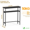 Console table 2 niveaux style industriel en metal et MDF 80x24x80 cm Noir - VOUNOT FR