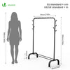 Portant a Vetements avec etagere Chaussures 8 Crochets Lateraux 110x41x150cm metal Noir - VOUNOT FR