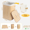 Panier a linge en bambou rectangulaire avec couvercle 72L - VOUNOT FR