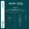 Parasol de jardin inclinable avec aeration et sac bandouliere 270cm vert olive - VOUNOT FR