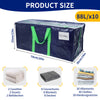 Lot 10 sacs de demenagement grand format avec sangles et poignee bleu - VOUNOT FR