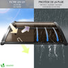 Auvent de porte marquise 100x80 cm transparent en Polycarbonate anti UV Marron - VOUNOT FR