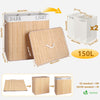 Panier a linge en bambou rectangulaire triple compartiments avec couvercle 150L - VOUNOT FR
