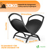 Range Buche Support a bois 40.5x32x33cm en Metal noir - VOUNOT FR