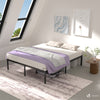 Cadre de lit metal avec fixation sommier et hauteur 36cm 180x200cm noir - VOUNOT FR