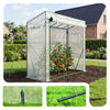 Serre de jardin Serre tomates avec porte et fenetres moustiquaire bache PE renforcee 135g/m2 200x77x170cm Blanc - VOUNOT FR