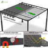 Pergola retractable 3x3m en metal et toile Polyester haute densite 180g/m2 gris - VOUNOT FR