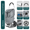 Chariot de course pliable aluminium 2 roues gris - VOUNOT FR