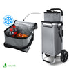 Chariot de course pliable aluminium 2 roues avec sac isotherme gris - VOUNOT FR