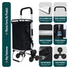 Chariot de courses pliable monte escalier aluminium avec sac isotherme noir - VOUNOT FR
