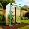Serre de jardin Serre tomates avec grande porte enroulable bache PE renforcee 135g/m2 100x50x150cm Blanc - VOUNOT FR