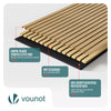Lot de 4 panneaux acoustiques muraux Tasseaux en bois MDF avec feutre noir 120x60x2.1cm chene clair - VOUNOT FR