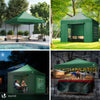 Tonnelle de jardin renforcée 3x3m pliable avec 4 parois et sac de transport a roulette verte - VOUNOT FR