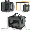 Sac transport pliable chien chat caisse cage portable 70x52x52cm gris - VOUNOT FR