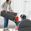Panier a linge pliable 100L avec sac intérieur cadre bambou et couvercle gris - VOUNOT FR