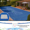 Bache piscine rectangulaire double couche en Polyethylene 160 gr/m2 avec filet ecoulement 5x10m Bleue - VOUNOT FR