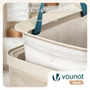 Panier a linge 3 compartiments et sacs amovibles auto ajustant avec couvercle 170L Beige - VOUNOT FR