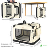 Sac transport pliable chien chat caisse cage portable 70x52x52cm beige - VOUNOT FR