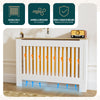 Cache radiateur en MDF avec lattes et etagere 111×19×82 cm Blanc Chêne - VOUNOT FR