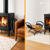 Range Buche Support a bois 40.5x32x33cm en Metal noir - VOUNOT FR