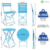 Ensemble bistro extérieur 1 table 2 chaises acier bleu - VOUNOT FR