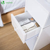 Lot de 2 Table de chevet d’appoint avec tiroir et compartiment 25x30x66cm blanc - VOUNOT FR