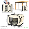 Sac transport pliable chien chat caisse cage portable 60x44x44cm beige - VOUNOT FR