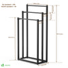 Porte serviettes sur pied autoportant 3 niveaux noir - VOUNOT FR