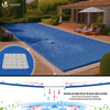 Bache piscine rectangulaire double couche en Polyethylene 160 gr/m2 avec filet ecoulement 4x9m Bleue - VOUNOT FR