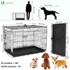 Cage pour chien pliable avec 2 portes verrouillable plateau amovible 92x58x64cm - VOUNOT FR