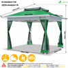 Tonnelle de jardin exterieure pliable avec moustiquaire Pop up 3.6x3.6m vert - VOUNOT FR