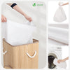 Panier a linge en bambou d’angle avec couvercle 58L - VOUNOT FR