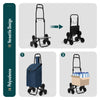 Chariot de courses pliable monte escalier bleu marine - VOUNOT FR