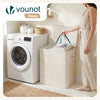 Panier a linge 2 compartiments et sacs amovibles auto ajustant avec couvercle 150L Beige - VOUNOT FR
