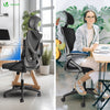 Fauteuil de Bureau Ergonomique pivotant avec appui tête et dossier toile respirant Noir - VOUNOT FR