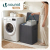 Panier a linge 2 compartiments et sacs amovibles auto ajustant avec couvercle 150L Anthracite - VOUNOT FR