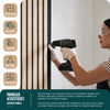 Lot de 6 panneaux acoustiques muraux Tasseaux en bois MDF avec feutre noir 120x60x2.1cm chêne blanc - VOUNOT FR