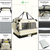 Sac transport pliable chien chat caisse cage portable 60x44x44cm beige - VOUNOT FR