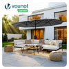 Parasol Jardin Double Aluminium 270 x 460 cm gris - VOUNOT FR