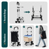Chariot de courses pliable monte escalier aluminium avec sac isotherme noir - VOUNOT FR